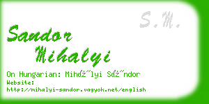 sandor mihalyi business card